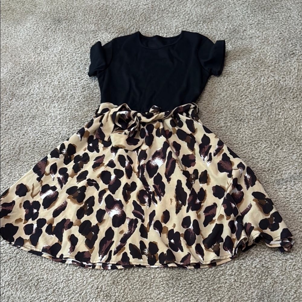 Stylish Black and Tan Dress